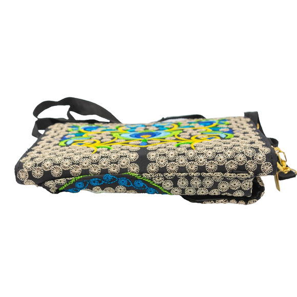 Womens Vintage Embroidered Floral Crossbody Wallet Removable Adjustable Strap - Picture 4 of 10